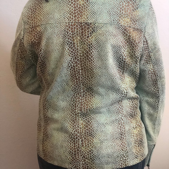 Dialogue Faux Leather Python Print Jacket - Picture 3 of 6